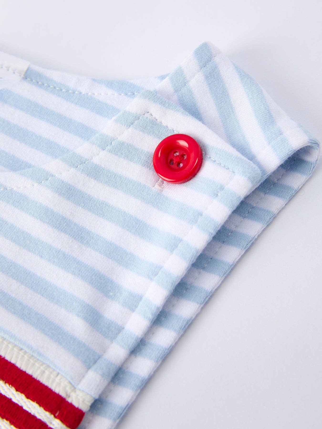4th of July Stripe Blue Boys Romper Rylee Faith Designs