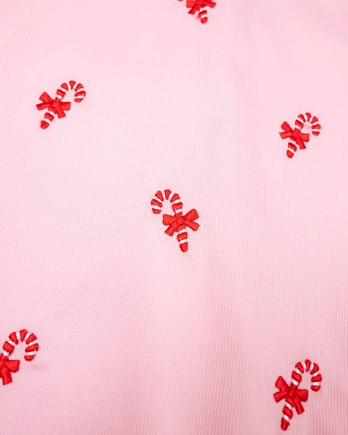 Candy Canes Embroidered Pink Dress Smockingbird