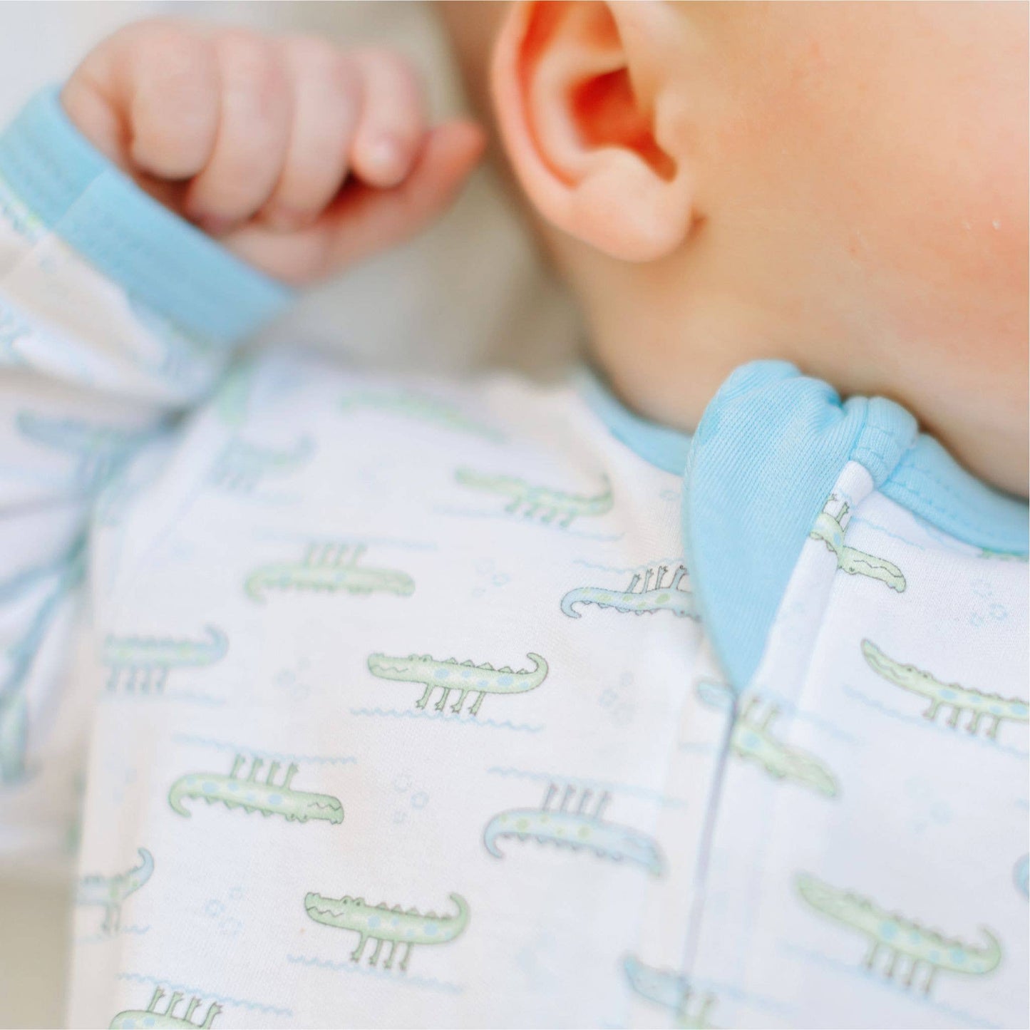 Alligator Pie Print Zip Footie