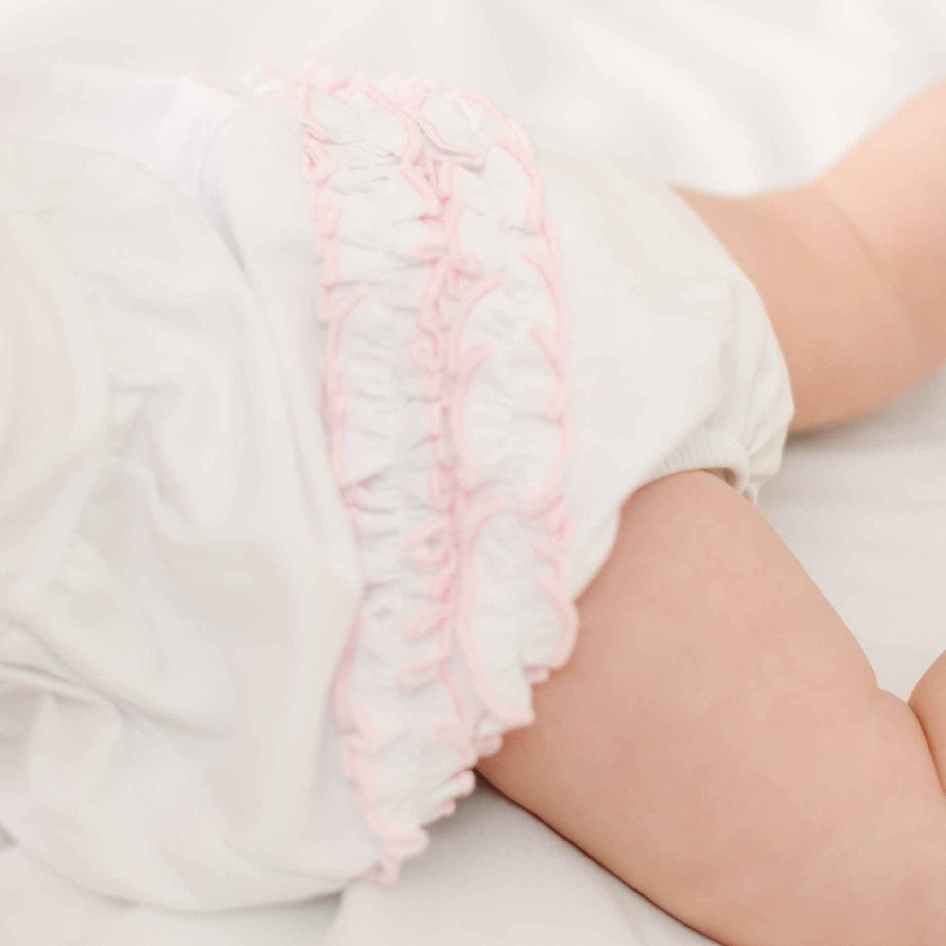 Little Crawlers Embroidered Ruffle Bubble Magnolia Baby