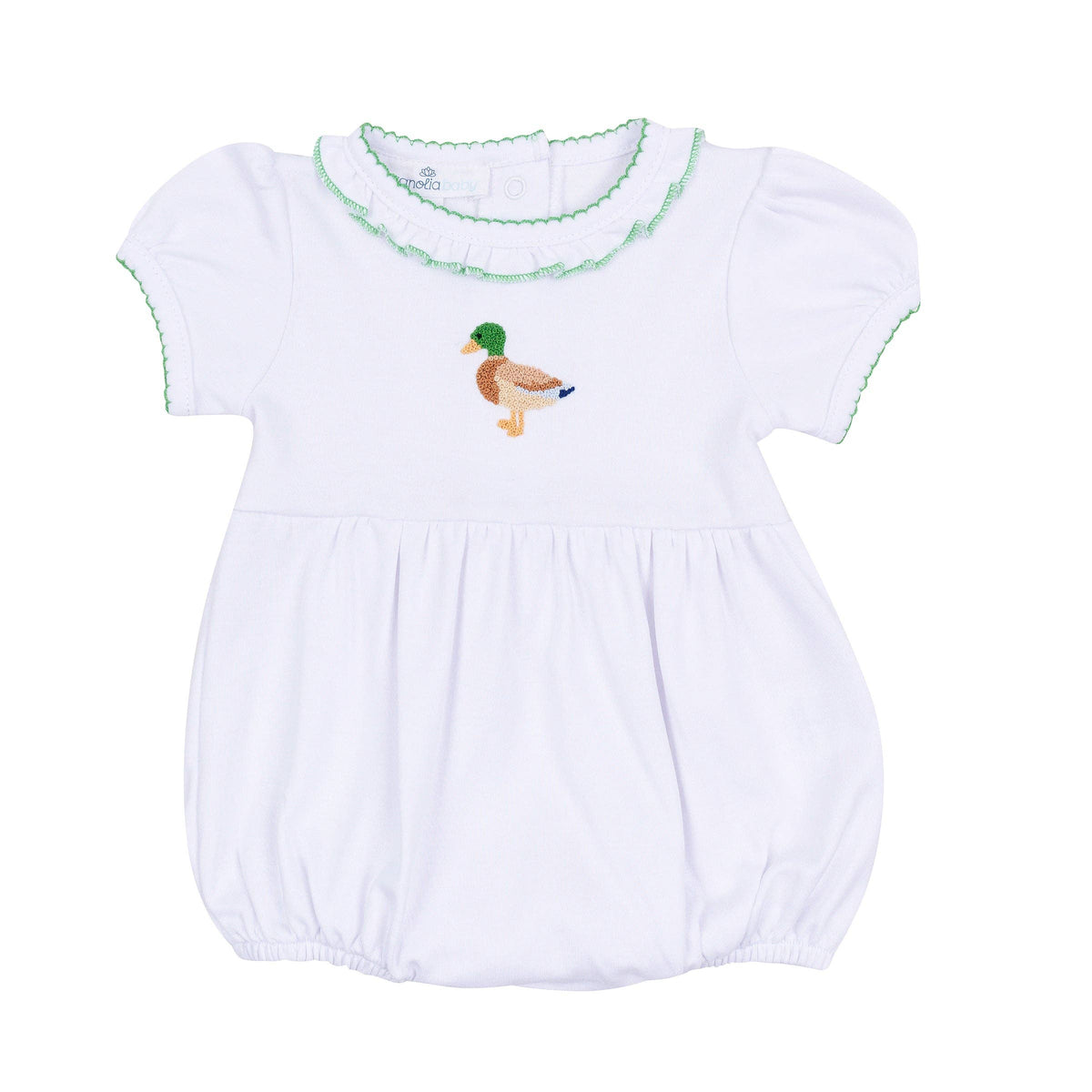 Mallard Moments Hand-Embroidered Girl Bubble Magnolia Baby