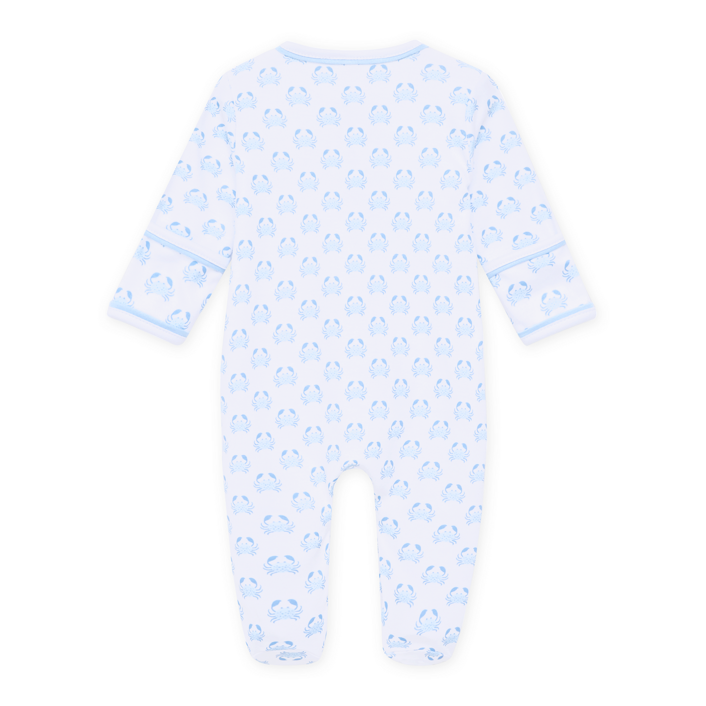 Little Crawlers Print Zip Footie - Light Blue Magnolia Baby