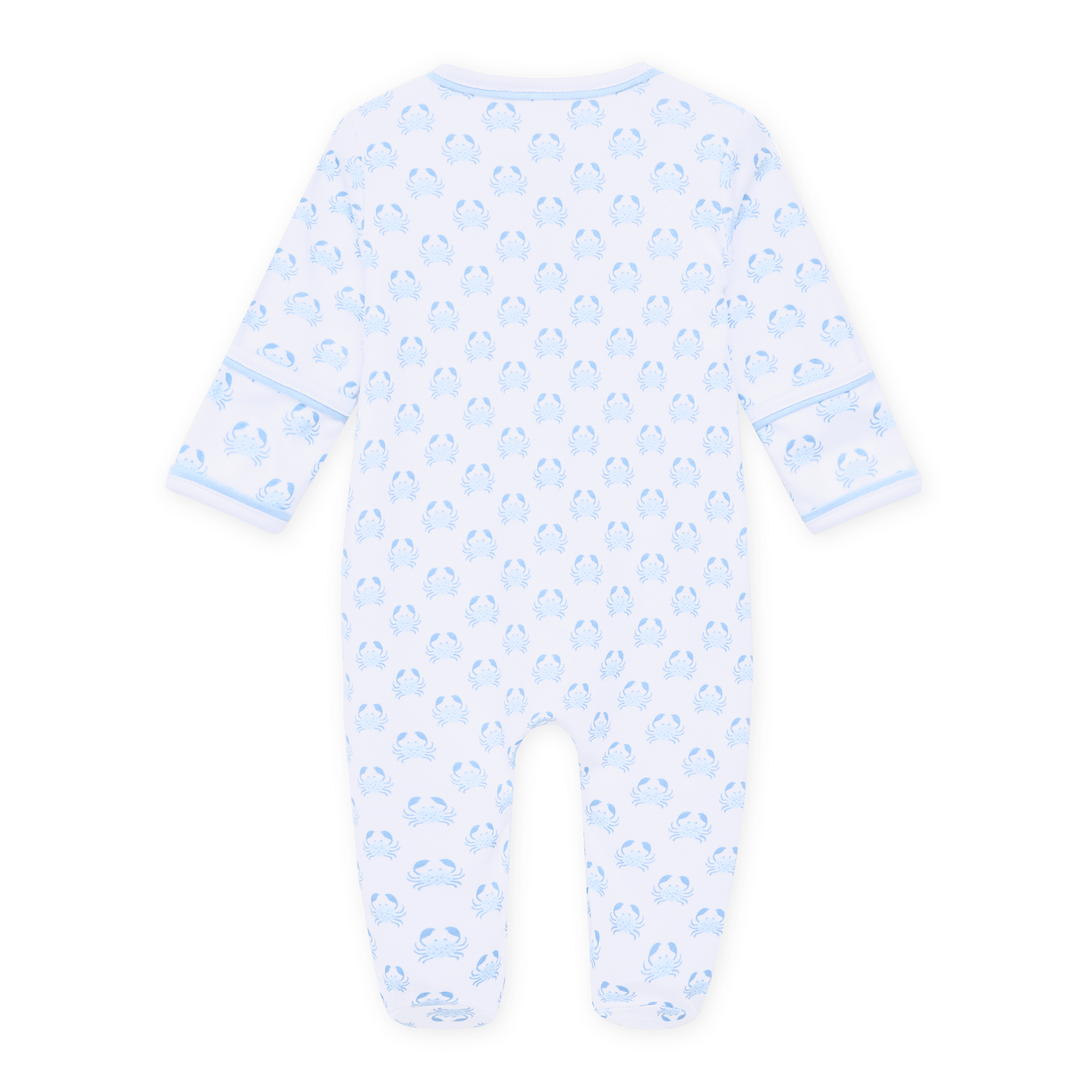 Little Crawlers Print Zip Footie - Light Blue Magnolia Baby