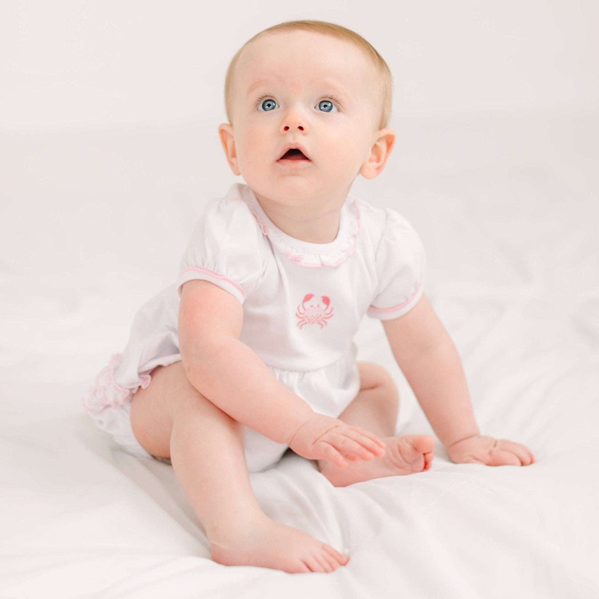Little Crawlers Embroidered Ruffle Bubble Magnolia Baby