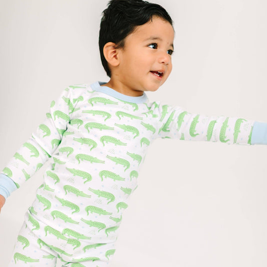 Bayou Baby Long Pajamas - Light Blue Magnolia Baby