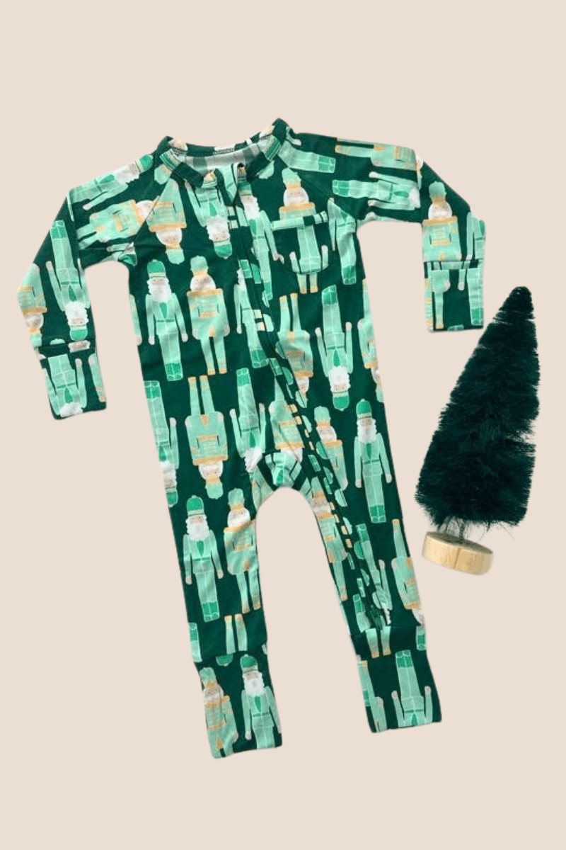 Green Nutcrackers Zip Romper PB & Grape