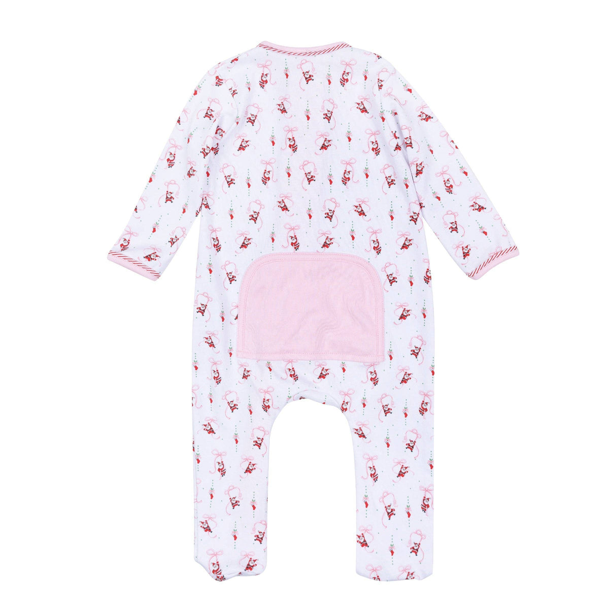 Jolly Ribbons Print Ruffle Zip Footie Magnolia Baby