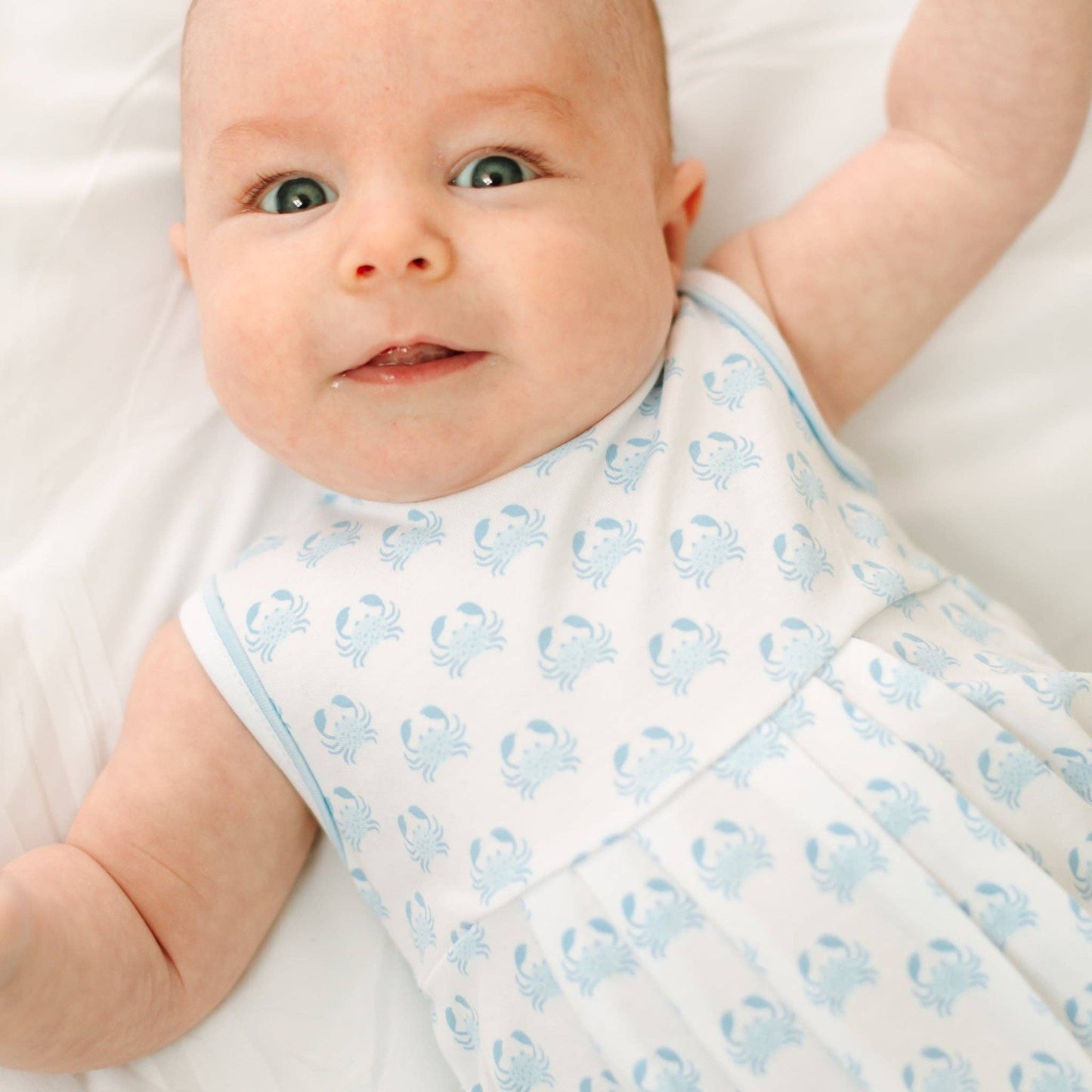 Little Crawlers Print Bubble - Light Blue Magnolia Baby