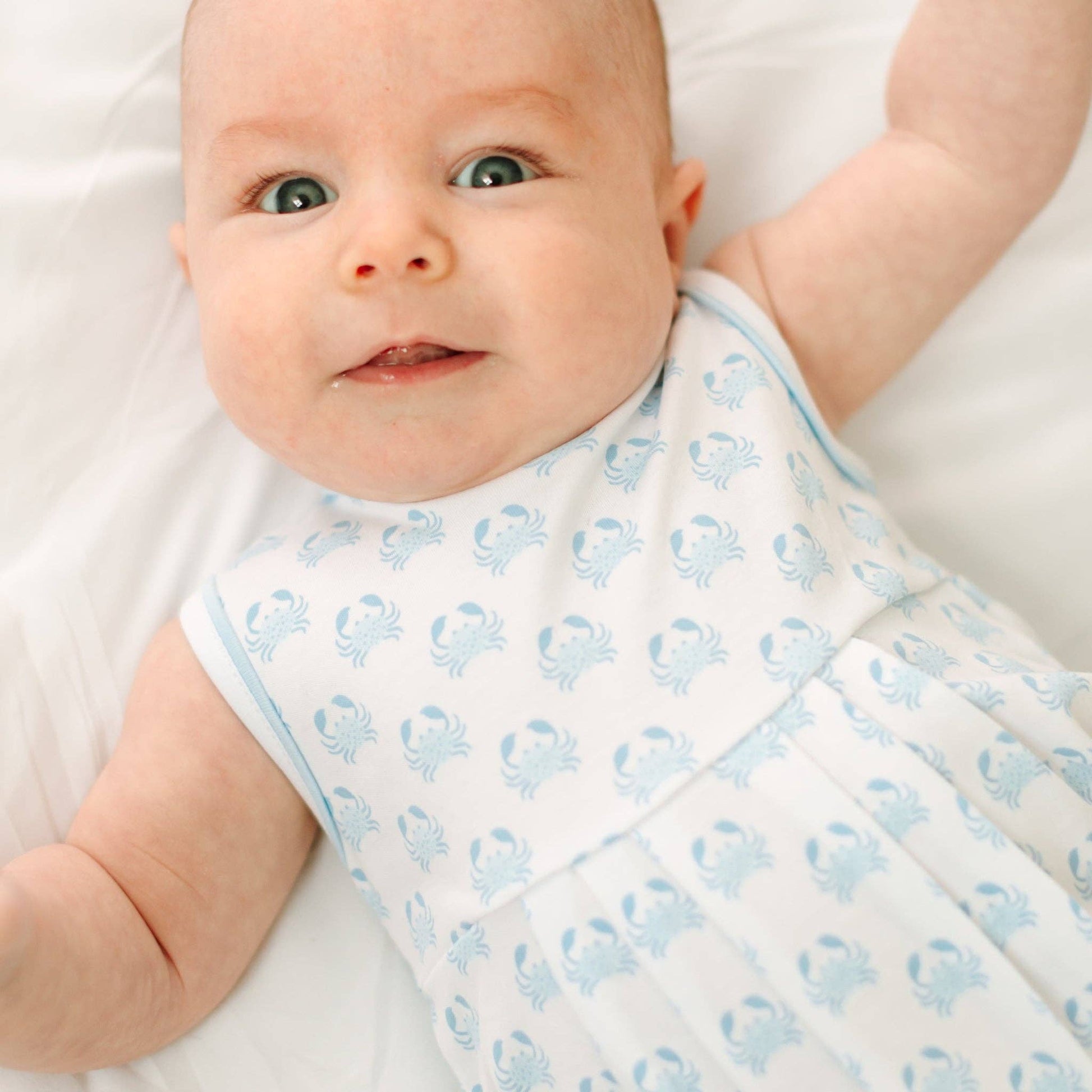 Little Crawlers Print Bubble - Light Blue Magnolia Baby