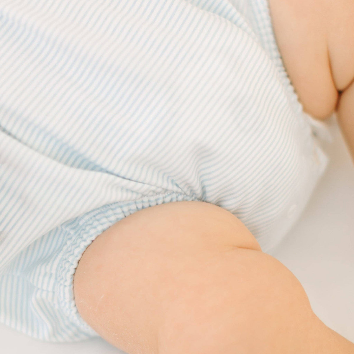 Benjamin Smocked Short Sleeve Bubble - Light Blue Magnolia Baby