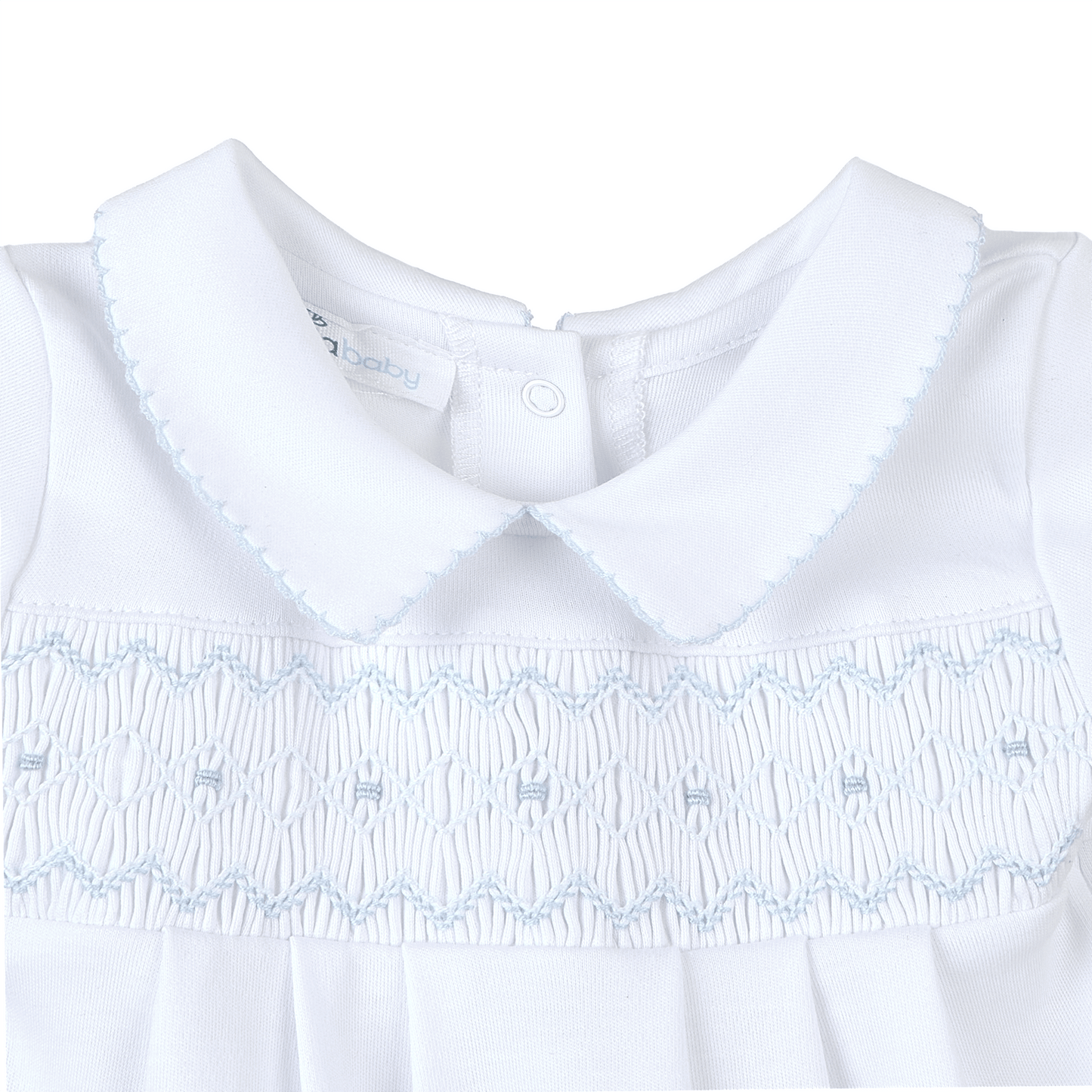 Landon's Classics Smocked Footie - Light Blue Magnolia Baby