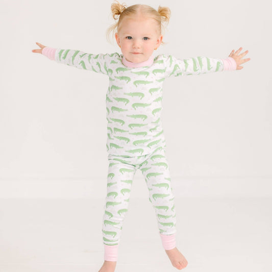 Bayou Baby Long Pajamas - Pink Magnolia Baby
