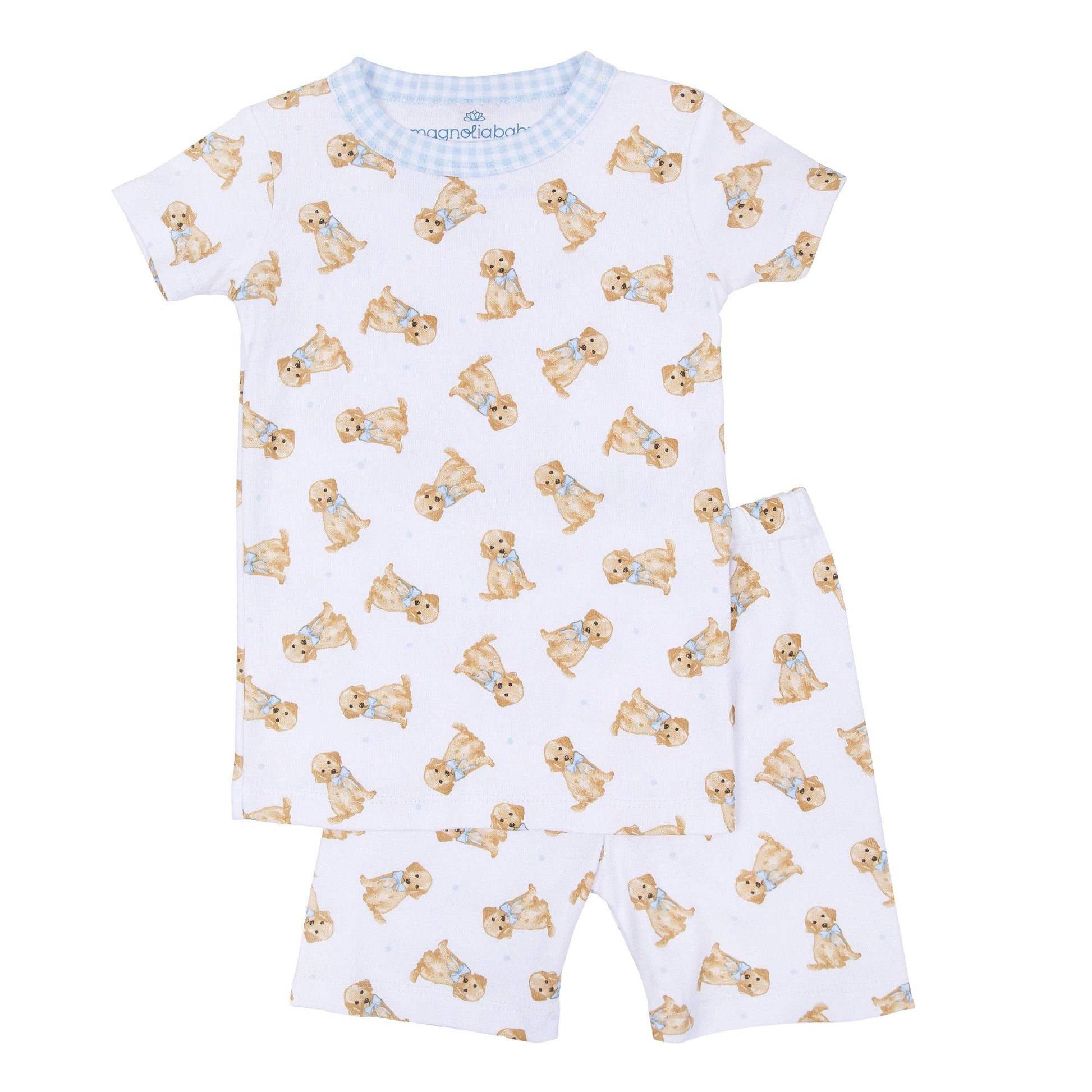 Sweet Golden Short Pajamas - Light Blue Magnolia Baby