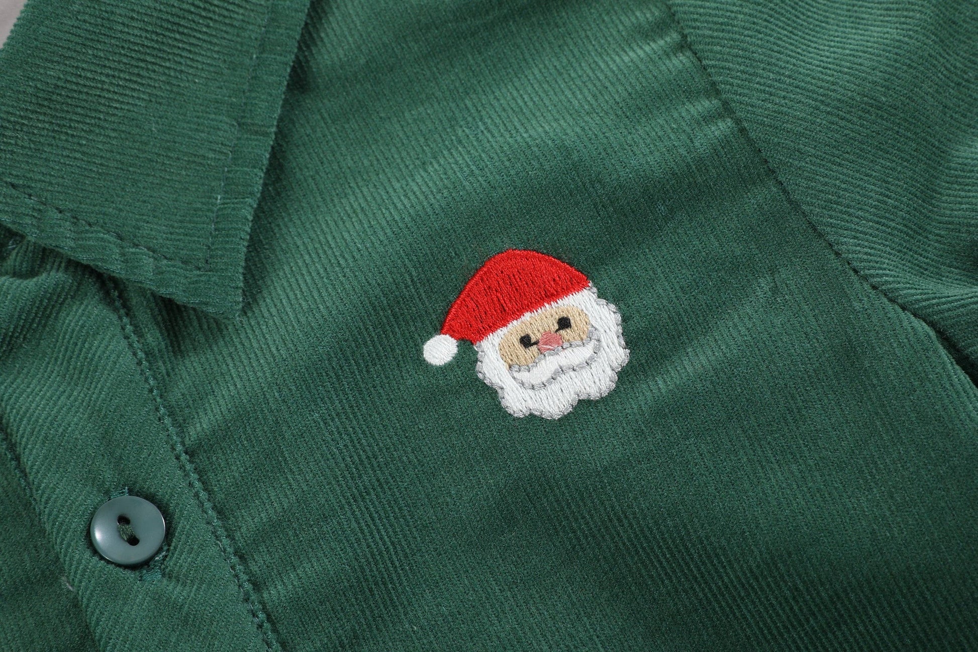 Green Corduroy Santa Dress Shirt Lil Cactus