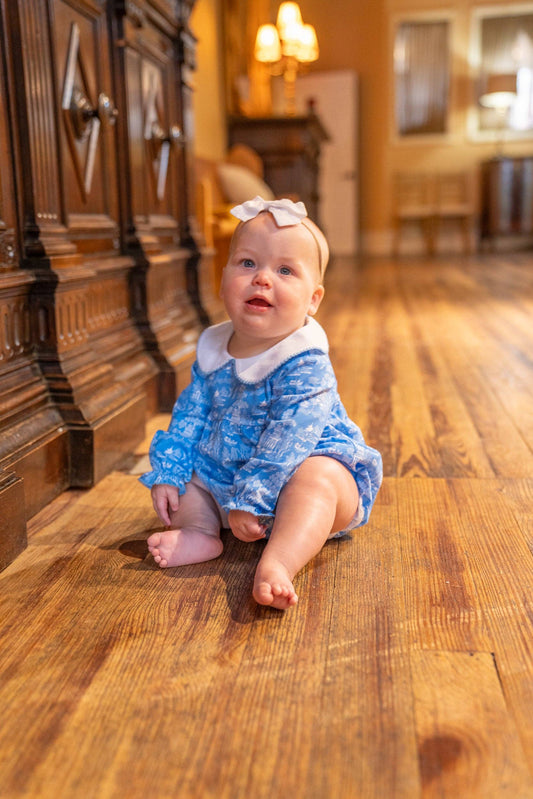 Willow Blue Toile Bubble Lowcountry Littlewear