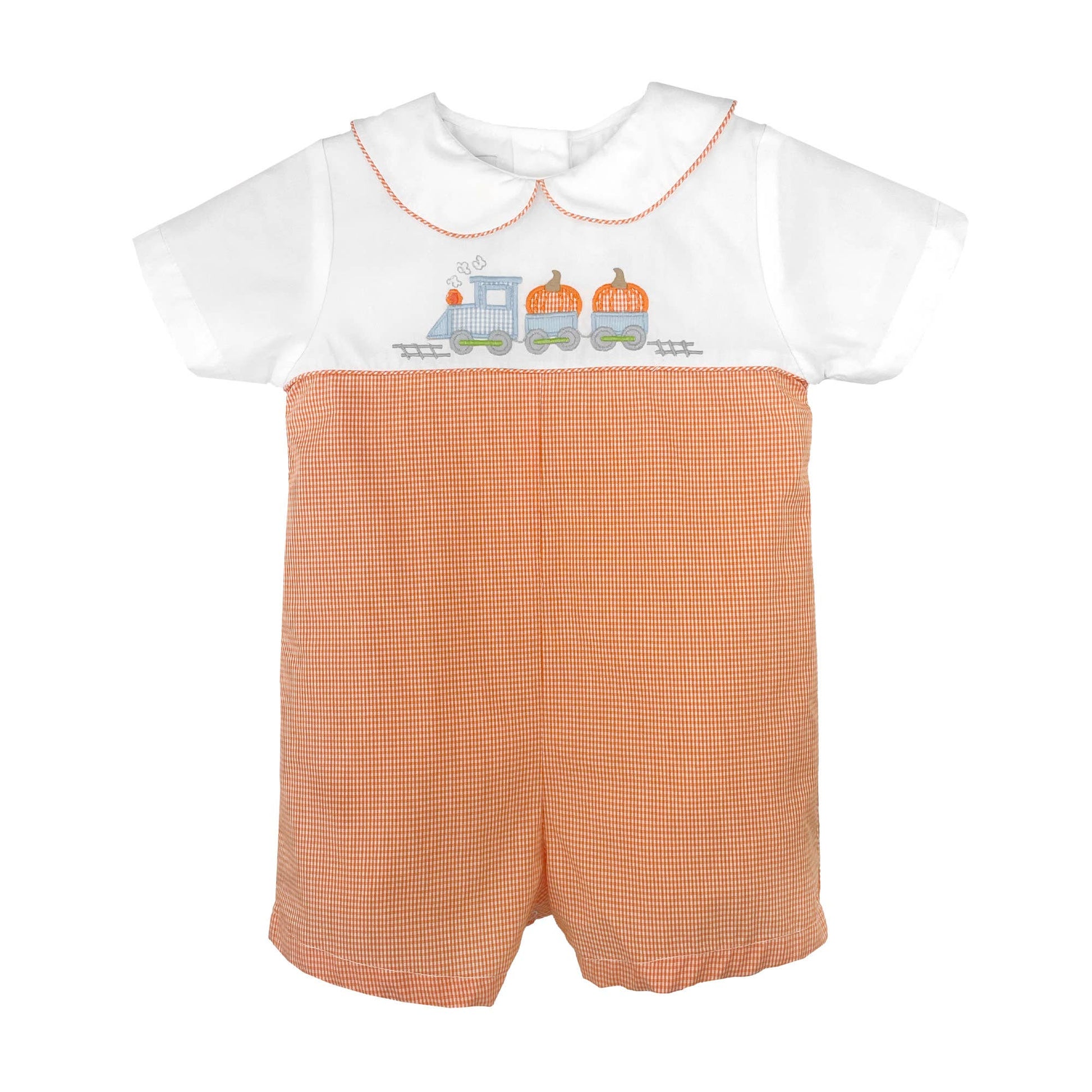 Pumpkin Train Applique Romper Petit Ami & Zubels