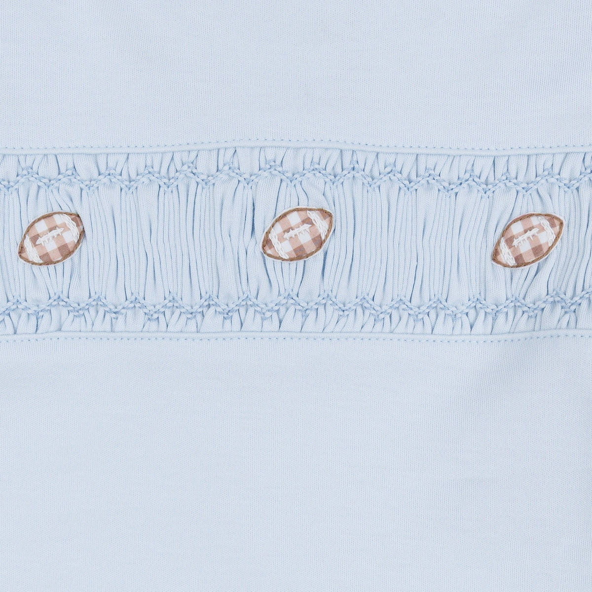 Tiny Tailgater Smocked Footie - Light Blue Magnolia Baby