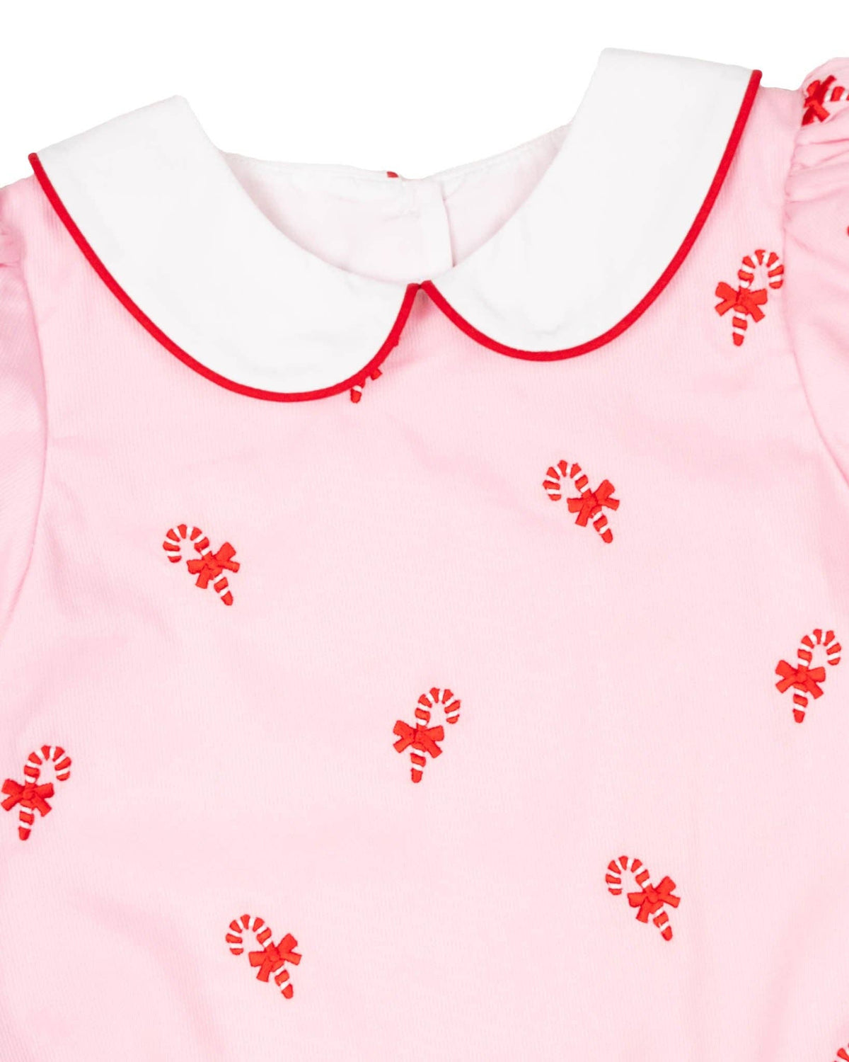 Candy Canes Embroidered Pink Bubble Smockingbird