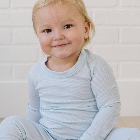 Mini Stripes Long Pajamas - Blue Magnolia Baby