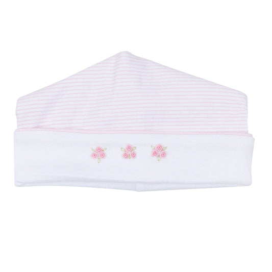 Anna Hand-Embroidered Hat - Pink Magnolia Baby