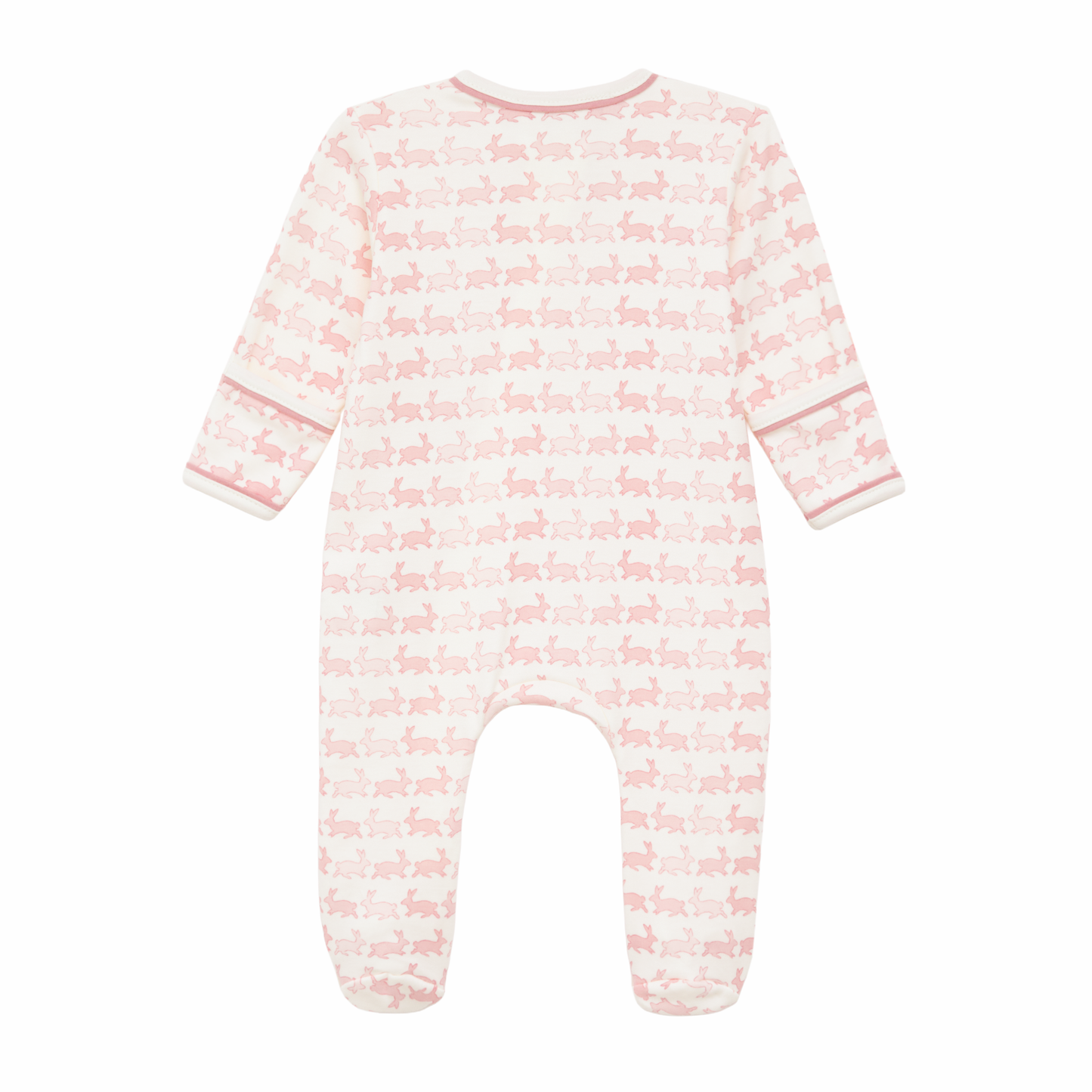 Bunny Hop Zip Footie - Dusty Rose