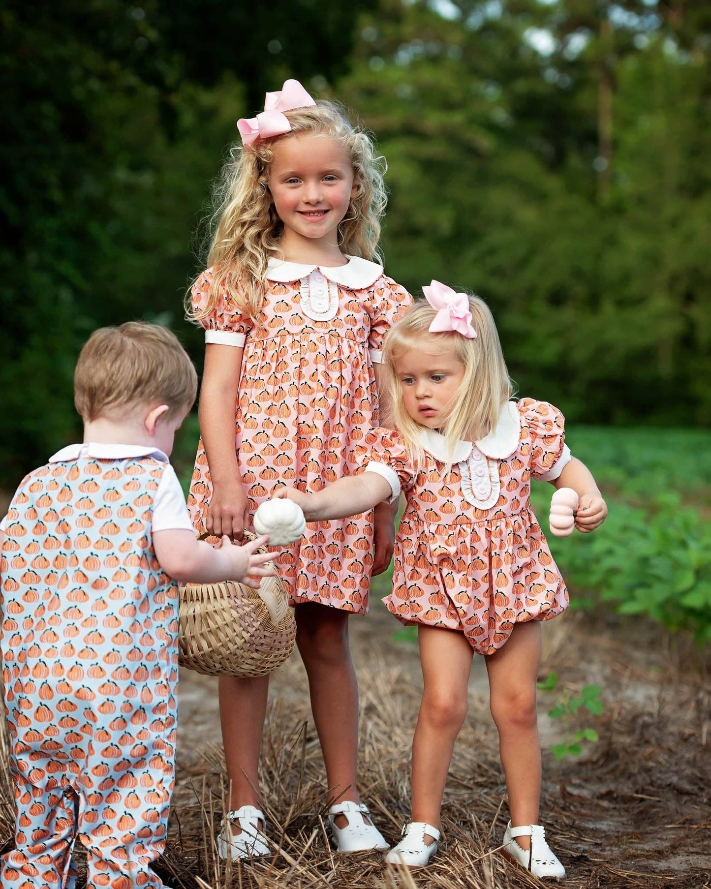 Pumpkin Spice Print Pink Bubble Smockingbird