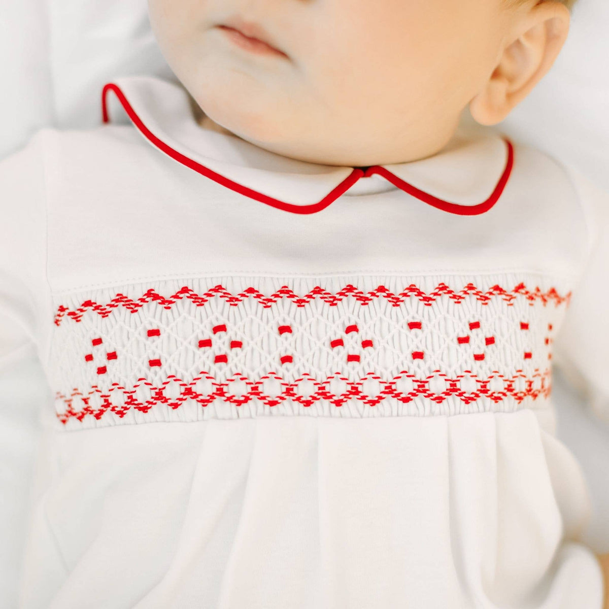 Henry Smocked Long Sleeve Boy Bubble Magnolia Baby