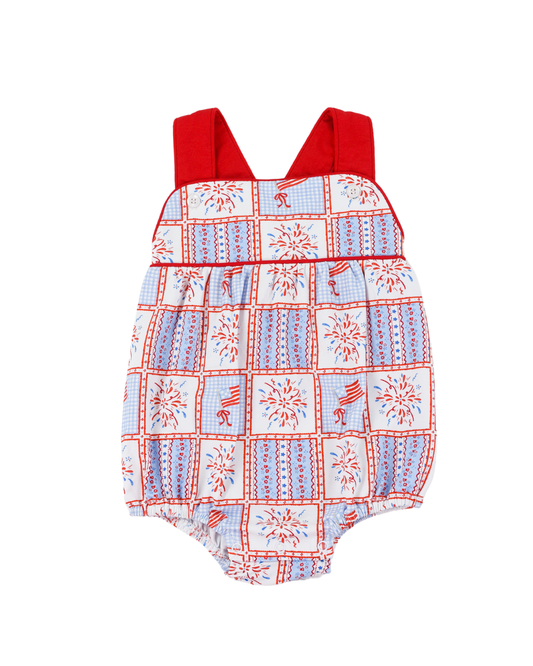 Patriotic Patchwork Silas Sunsuit Cypress Row Childrens