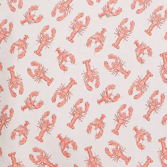Lobster Print Pima Bubble Romper Feather Baby