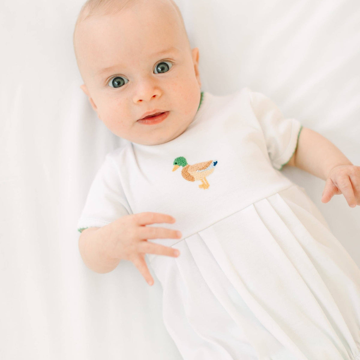 Mallard Moments Hand-Embroidered Boy Bubble Magnolia Baby