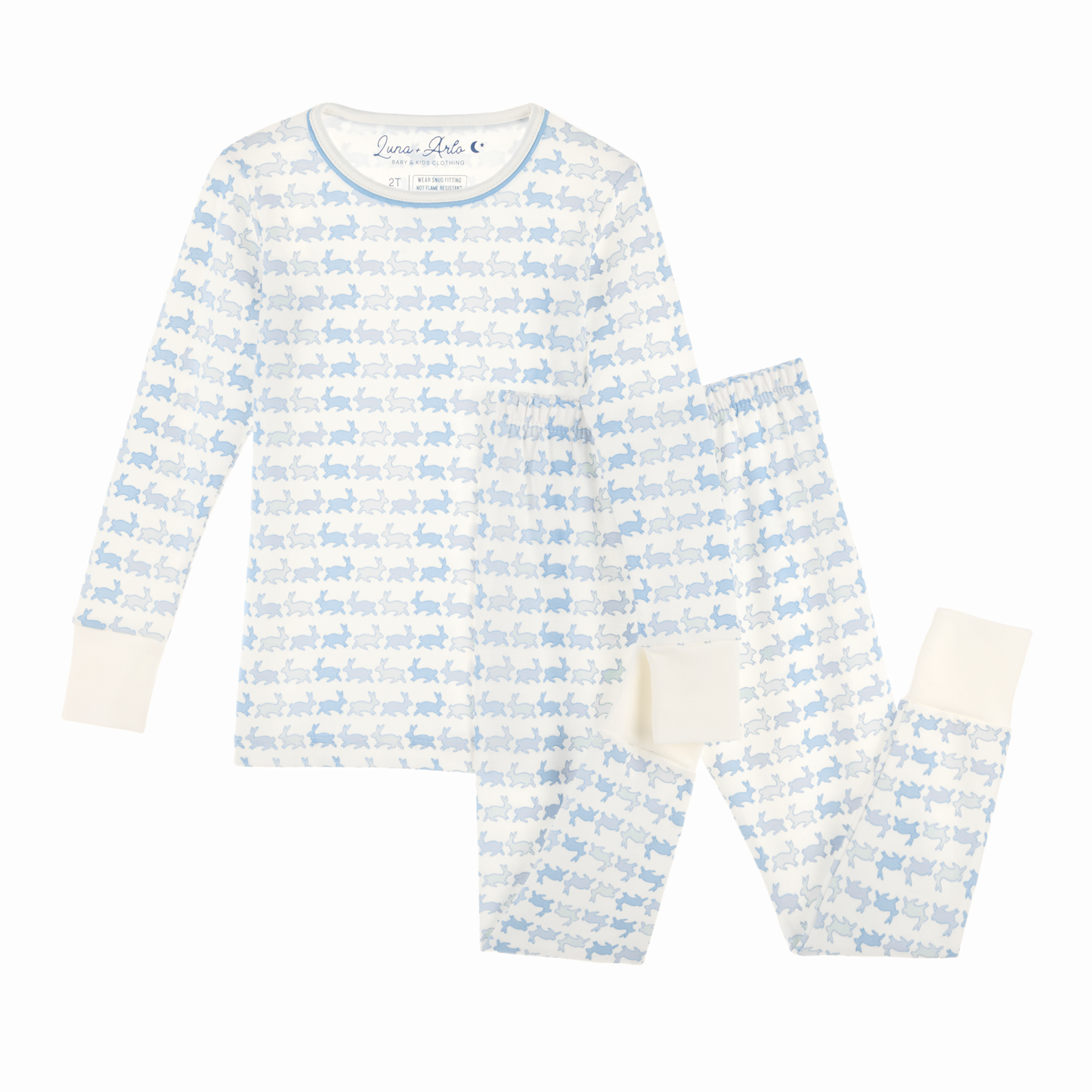 Bunny Hop Long Pajamas - Sky