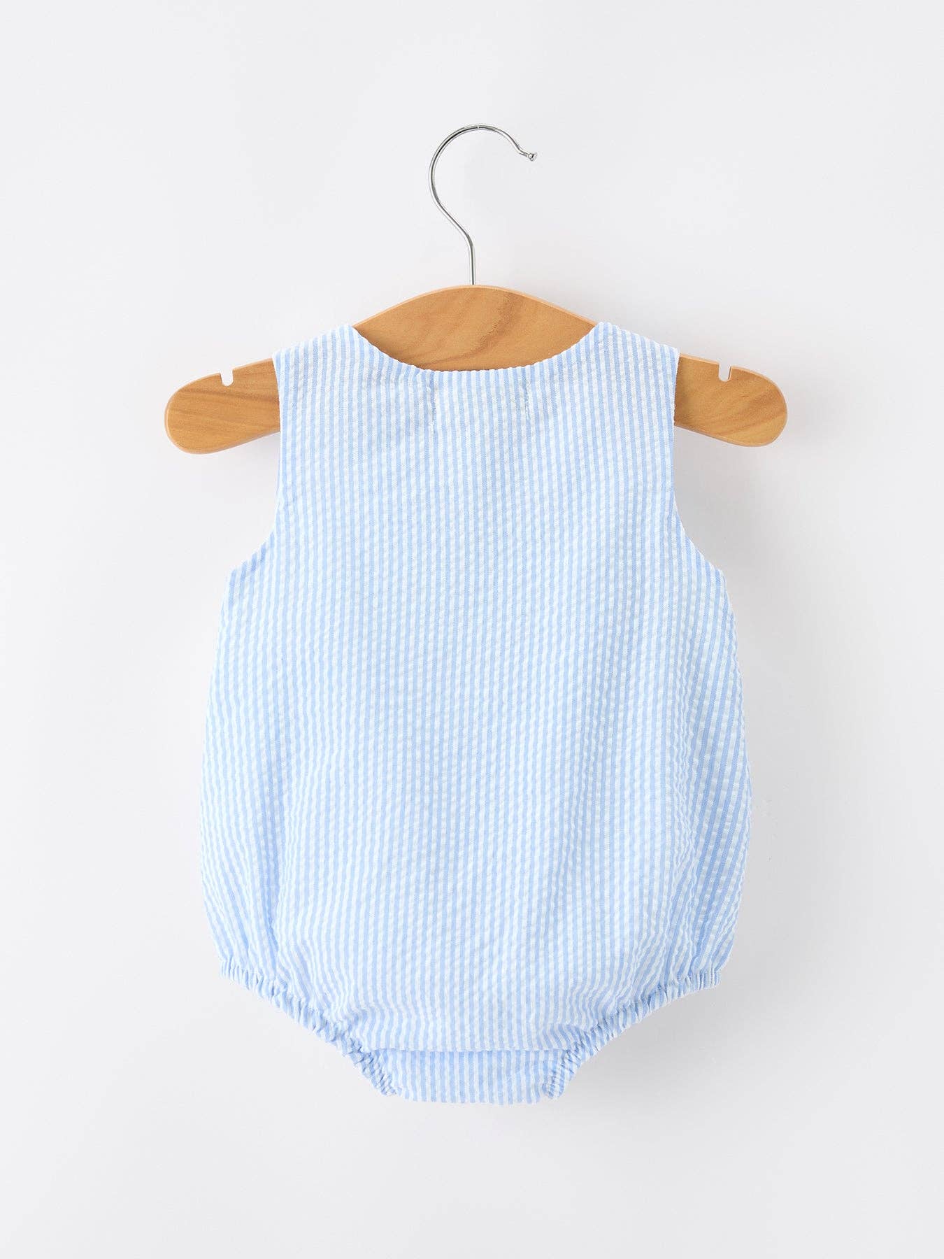 Summer Whale Embroidery Baby Boys Jonjon Stripe Romper Rylee Faith Designs