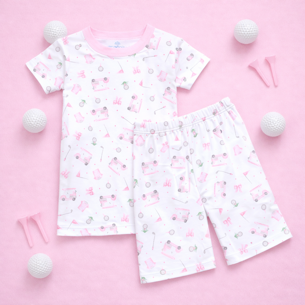 Little Golfer Short Pajamas - Pink Magnolia Baby