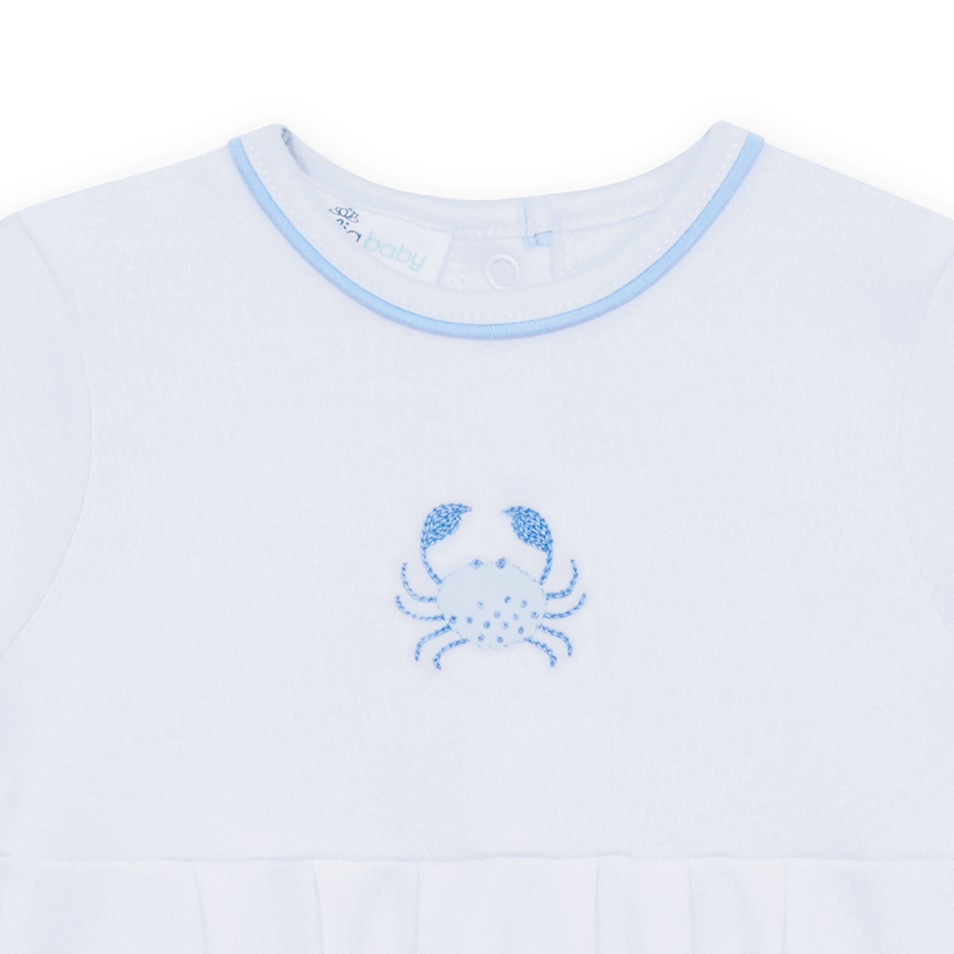 Little Crawlers Embroidered Bubble - Light Blue Magnolia Baby
