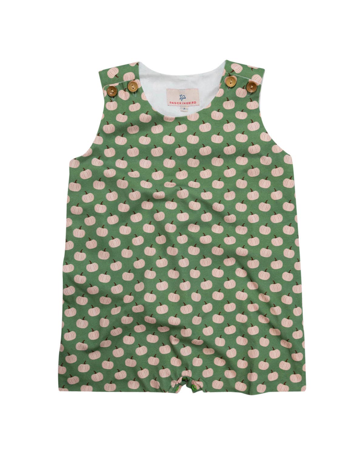 Sage Green Pumpkin Knit Shortall Smockingbird