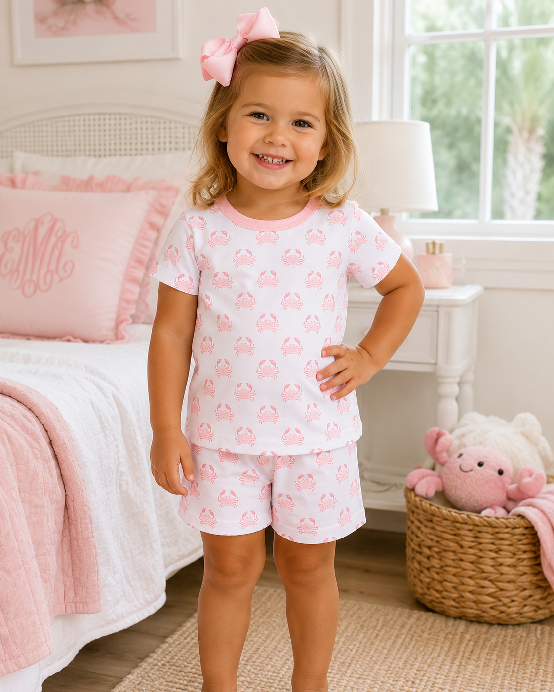 Little Crawlers Short Pajamas - Pink Magnolia Baby