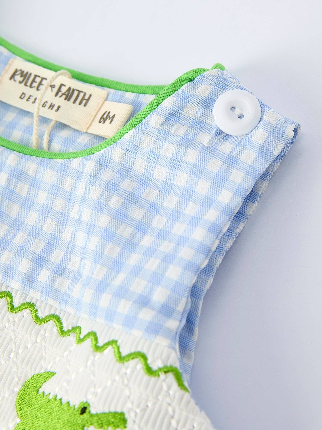 Baby Boys Summer Crocodile Embroidered Smocked Romper Rylee Faith Designs