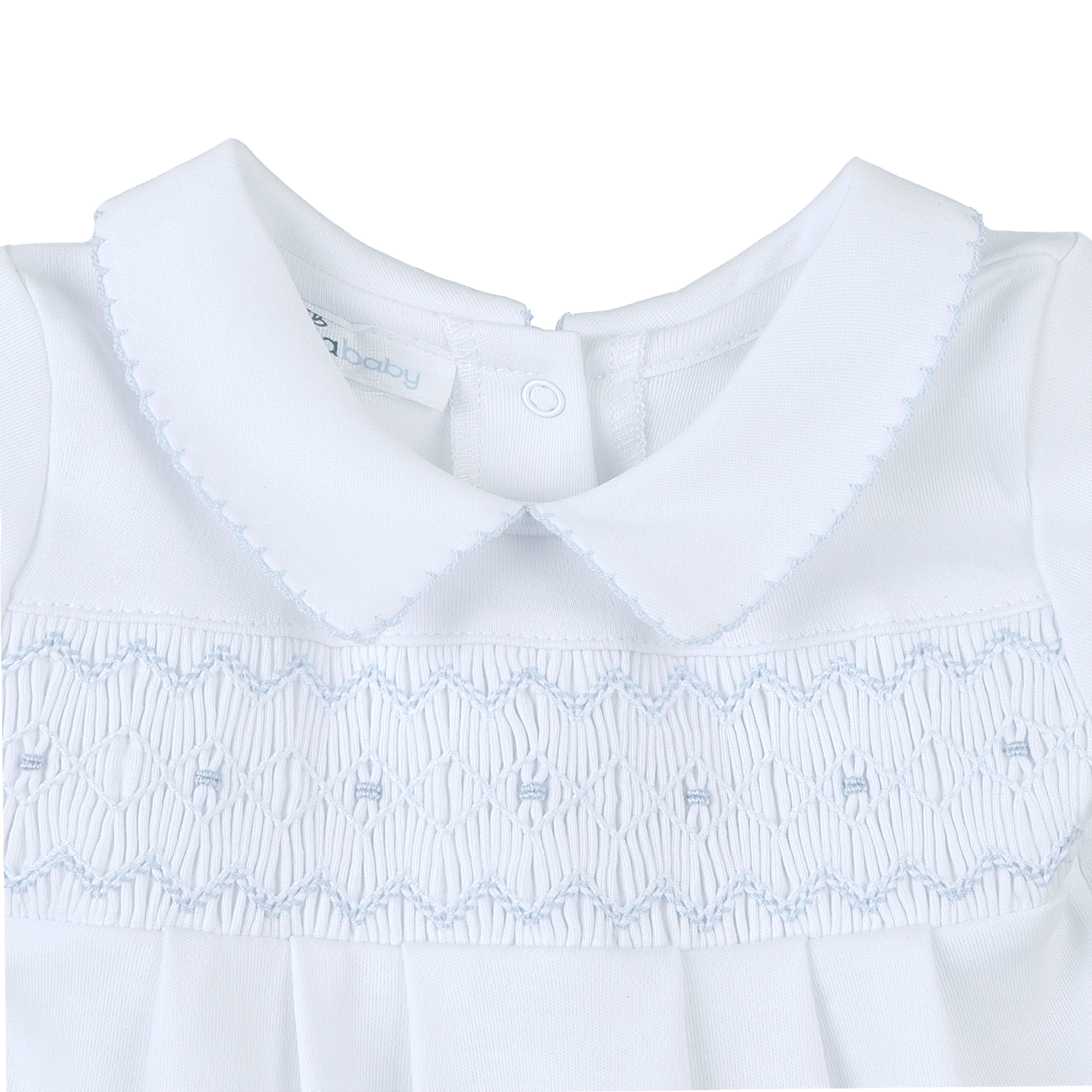 Landon's Classics Smocked Short Sleeve Bubble - Light Blue Magnolia Baby