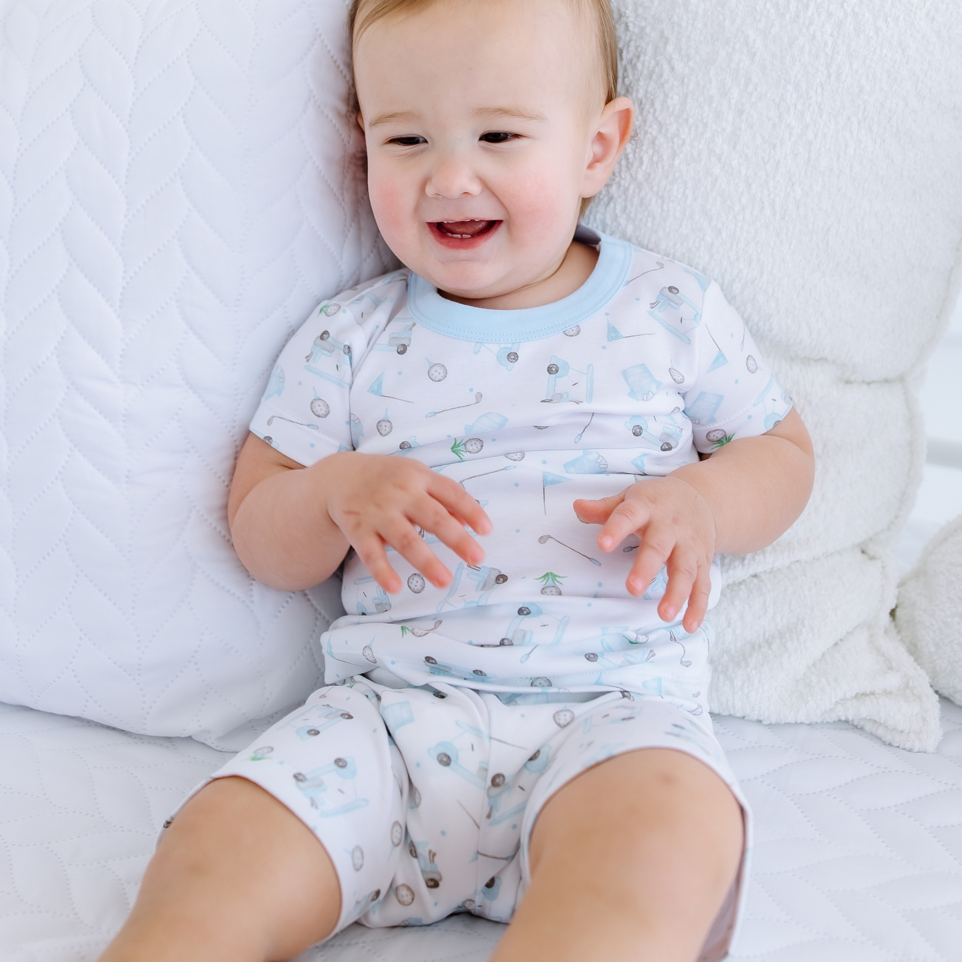 Little Golfer Short Pajamas - Light Blue Magnolia Baby