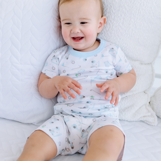 Little Golfer Short Pajamas - Light Blue Magnolia Baby