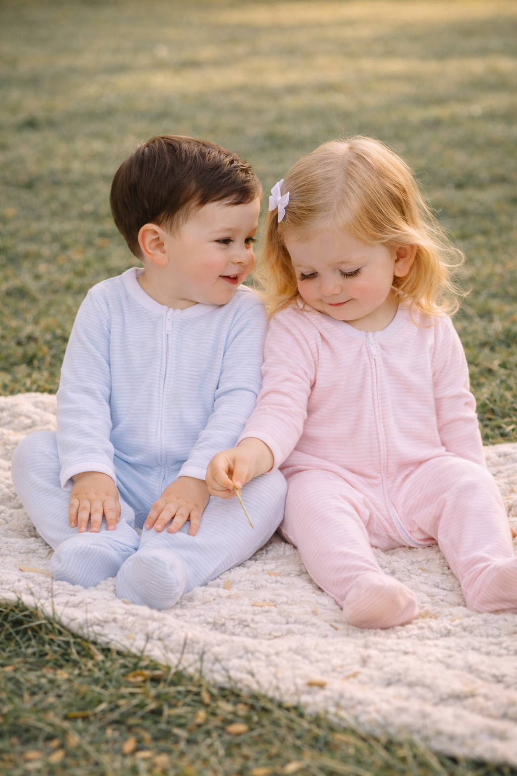 Mini Stripes Footie - Pink Magnolia Baby