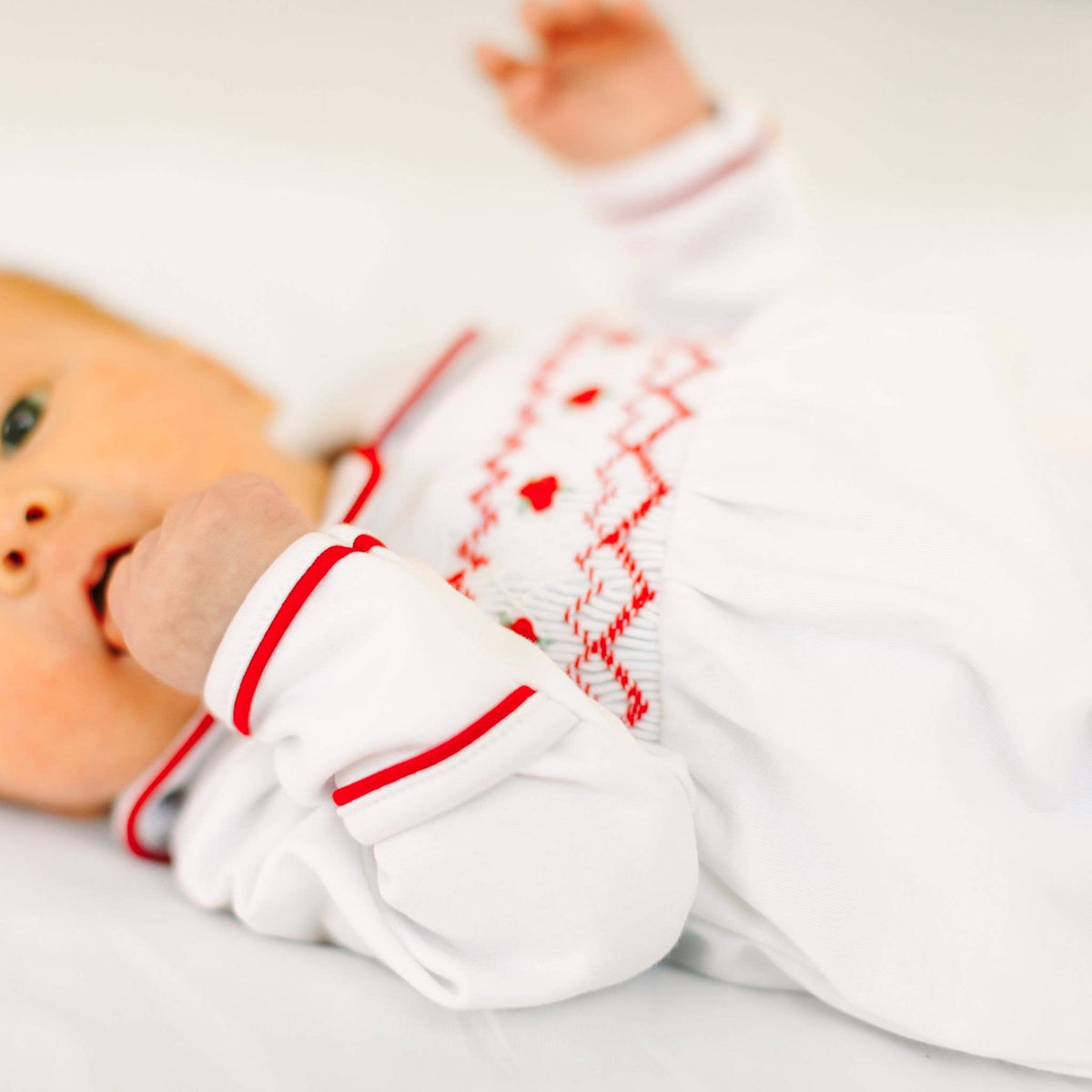 Holly Smocked Footie Magnolia Baby