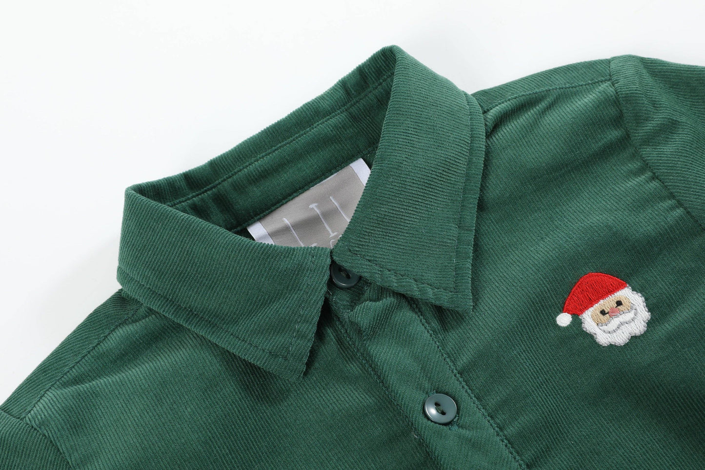Green Corduroy Santa Dress Shirt Lil Cactus