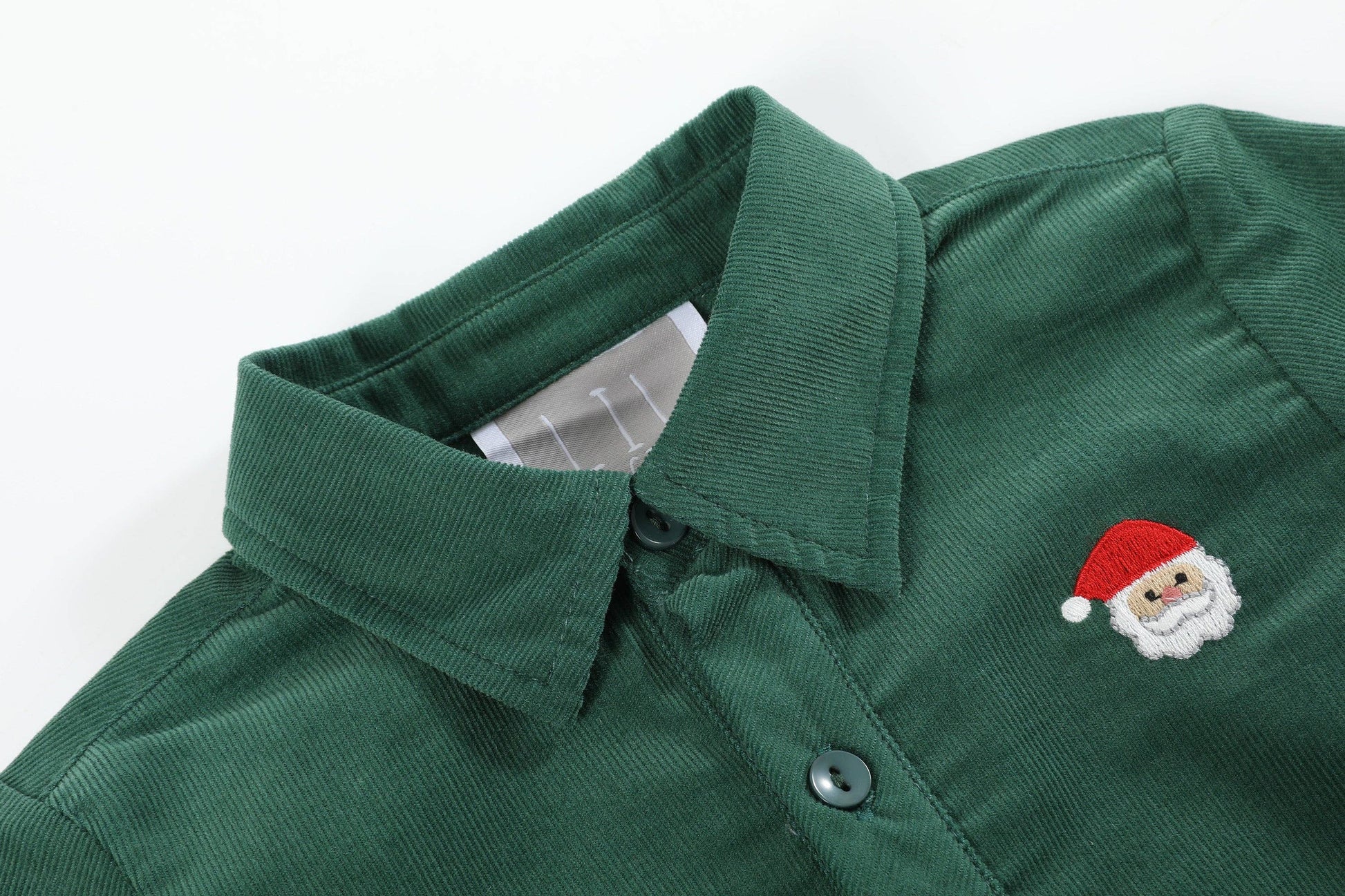Green Corduroy Santa Dress Shirt Lil Cactus