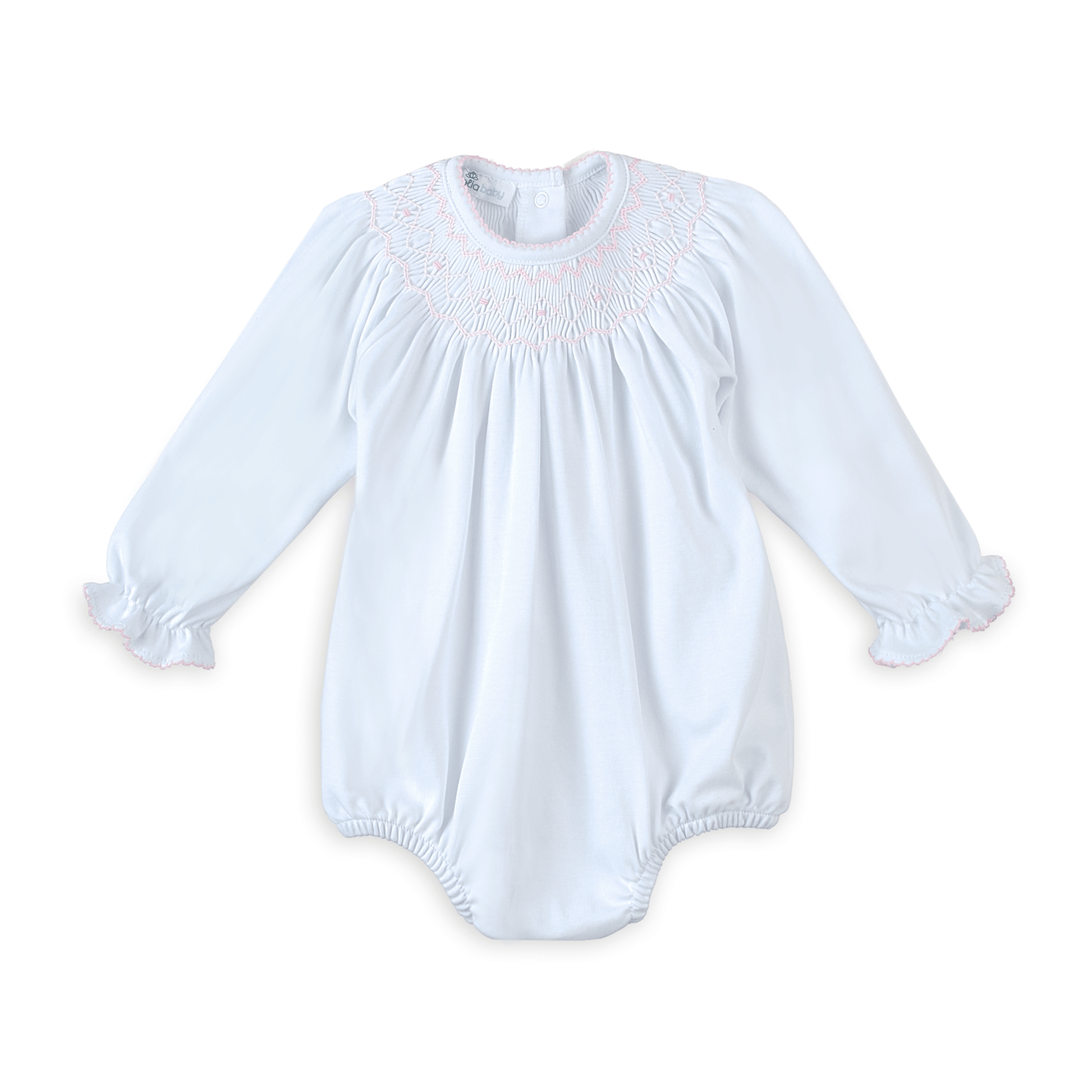 Lizzie's Classics Bishop Long Sleeve Bubble - Pink Magnolia Baby