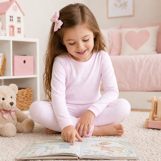 Mini Stripes Long Pajamas - Pink Magnolia Baby