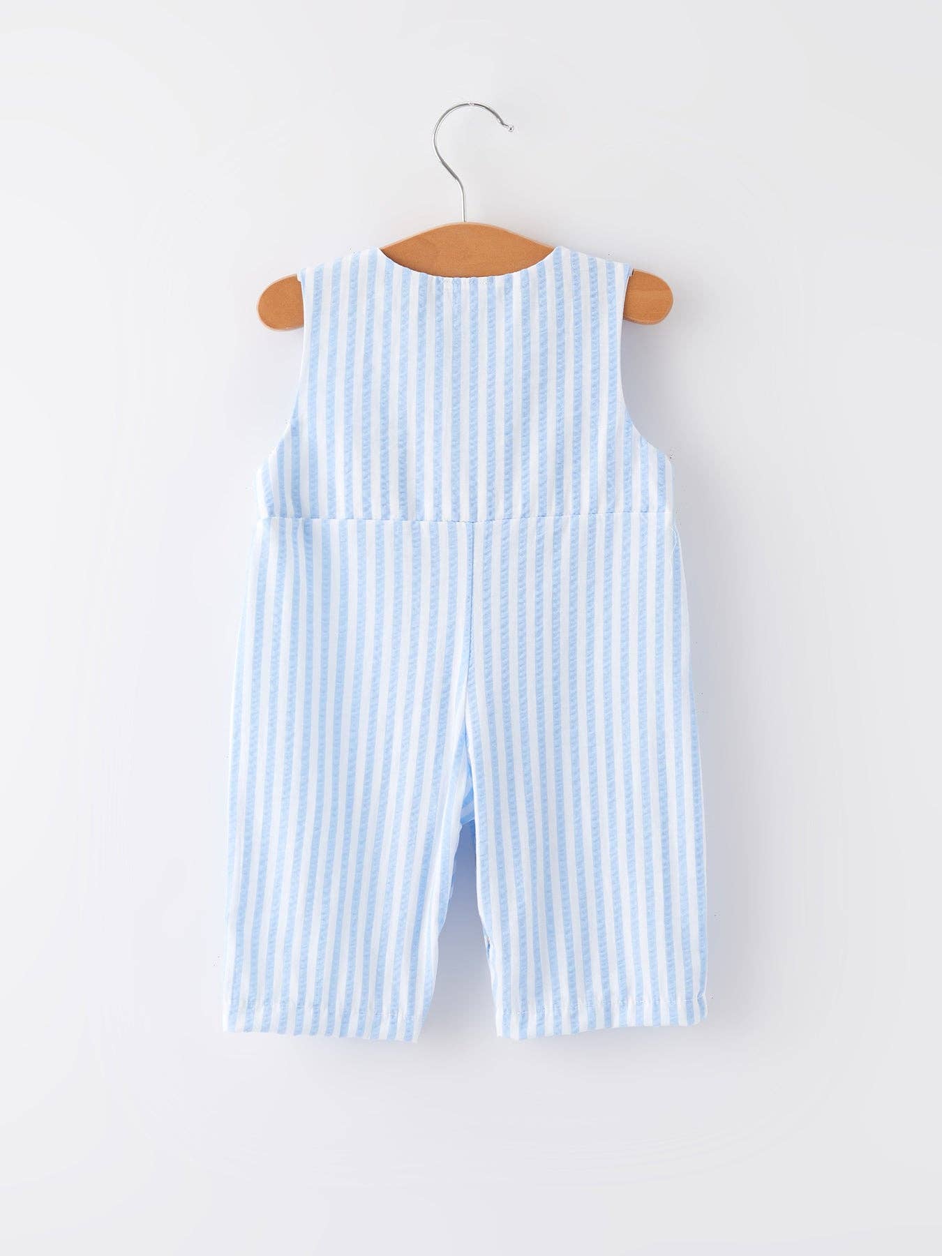 Spring and Summer Chicken Embroidery Blue Boy Romper Rylee Faith Designs