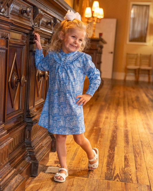 Willow Blue Toile Dress Lowcountry Littlewear