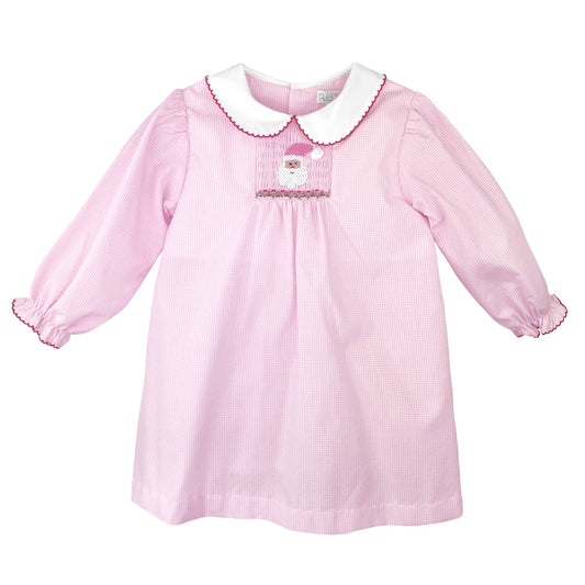 Dress with Hand Picture Smocked Santa Petit Ami & Zubels