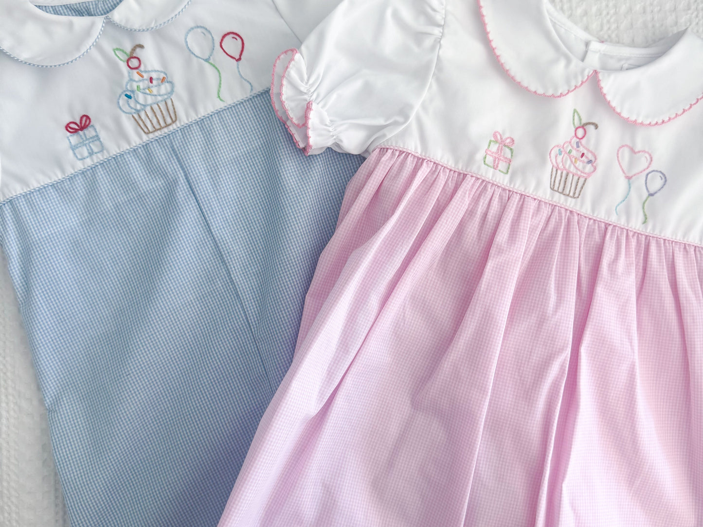 Birthday Wishes Embroidered Romper Petit Ami & Zubels
